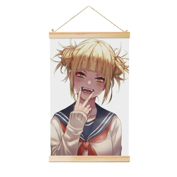 My Hero Academia Himiko Toga Wooden Shaft Hanging Poster Home Decor Poster Wall Art Painting For Living Room Bedroom 12"X18"