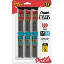 Super Hi-Polymer Lead Refill Value Pack, 0.5 Mm; 0.7 Mm, Hb, Black, 30/tube, 6 Tubes/pack | Bundle of 5 Packs