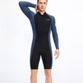 thumbnail image 6 of Mens 1.5mm Shorty Wetsuit Womens, Full Body Long Sleeve Diving Suit Front Zip Wetsuit for Diving Snorkeling Kayaking Swimming Size 3XL Blue, 6 of 9
