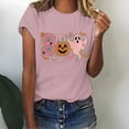 thumbnail image 6 of Clearance! HCURIBAD Shirts for Women, Women's Round Neck Long Sleeve Top Halloween Printed Casual Loose T Shirt, Womens Graphic Tees, Halloween Shirts for Women 1PC Top Pink 2XL, 6 of 6
