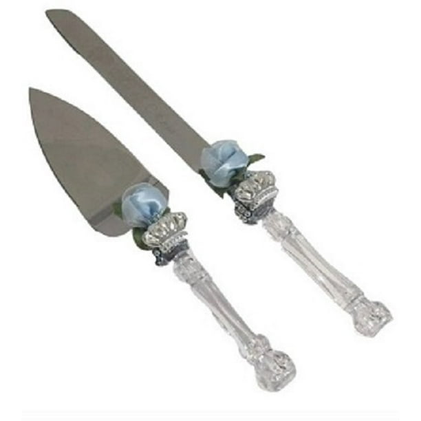Mis Quince Anos Cake Knife and Server Set Quinceanera with Silver Crown