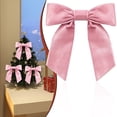 thumbnail image 5 of Pink Velvet Bows 5 Pieces Pre-Tied Decorative Bow Set for Valentine's Day Baby Shower Bridal Party Gift Wrapping, 4.92 inch Romantic Ribbon Decoration, 5 of 9