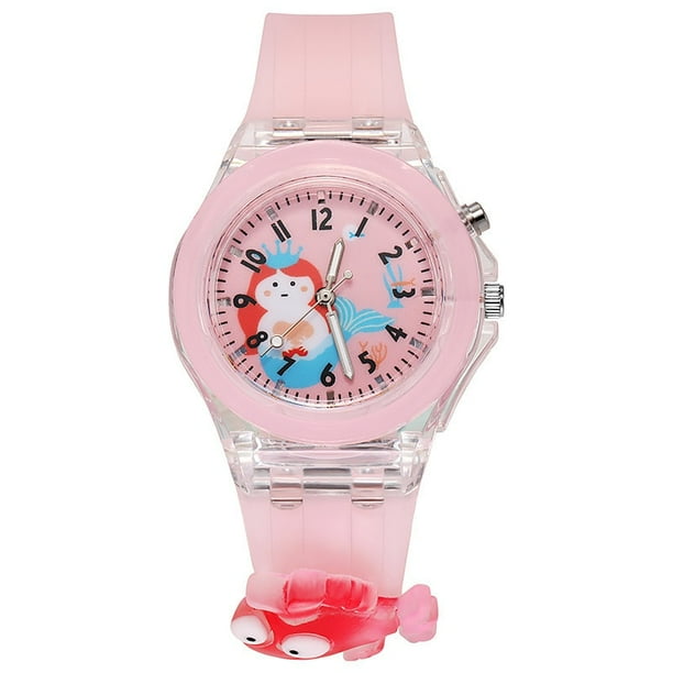 Reloj de Frozen de Disney reloj luminoso de princesa Aisha para ninos reloj de luces de colores de silicona para estudiantes regalos para ninas relojes para ninos Tan Jianjun unisex Walmart