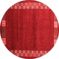 thumbnail image 1 of Ahgly Company Indoor Round Abstract Red Contemporary Area Rugs, 3' Round, 1 of 4