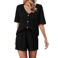 thumbnail image 2 of Summer Women's Casual Suit Tops And Shorts Fashion Two-Piece Set, 2 of 9