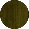 thumbnail image 1 of Ahgly Company Machine Washable Indoor Round Abstract Yellow Contemporary Area Rugs, 8' Round, 1 of 4