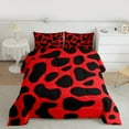 thumbnail image 2 of jejeloiu Kawaii Leopard Print Queen Comforter Set,Cartoon Cheetah Pattern Bedding Sets,Red Black Bedding Comforter Set For Adults,Ultra Soft Home Decor Reversible,3-Piece, 2 of 8
