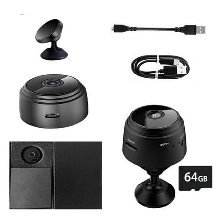 Guardhouse Camera, Guardhouse Watcheye Security Camera, Mini Guard Cam, Magnetic Mini Security Camera, 1080p Hd Secret Scope Hidden Camera with Audio Indoor (Magnetic type, With 64GB)