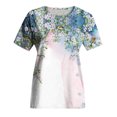 thumbnail image 4 of Blouses à Manches Courtes pour Femmes Mode Été Ample Imprimé Col Rond T-Shirt Manches Courtes Blouse Décontractée T-Shirts d'Été pour Femmes Blouse Manches Courtes T-Shirts d'Été pour Femmes, 4 of 5