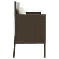 thumbnail image 3 of vidaXL Garden Bench with Cushions Brown Poly Rattan, 3 of 5