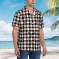 thumbnail image 2 of Lsque Black Plaid Heart pattern Hawaiian Shirt for Men, Unisex Summer Beach Casual Short Sleeve Button Down Shirts-Small, 2 of 9