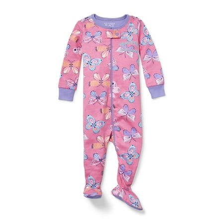 - Baby And Toddler Girls Long Sleeve 'Beautiful Like Mama' Butterfly Snug-Fit Footed Stretchie (Baby and Toddler Girls)