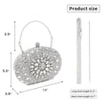 thumbnail image 2 of Bolso de noche para mujer, hermoso bolso de mano con diamantes de imitación brillantes, plateado, 2 of 7