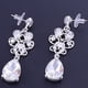 thumbnail image 3 of Conjunto de joyería de boda, pendientes elegantes de plata brillante, conjunto de collar para fiesta de cumpleaños nupcial, collar y pendientes, 3 of 5
