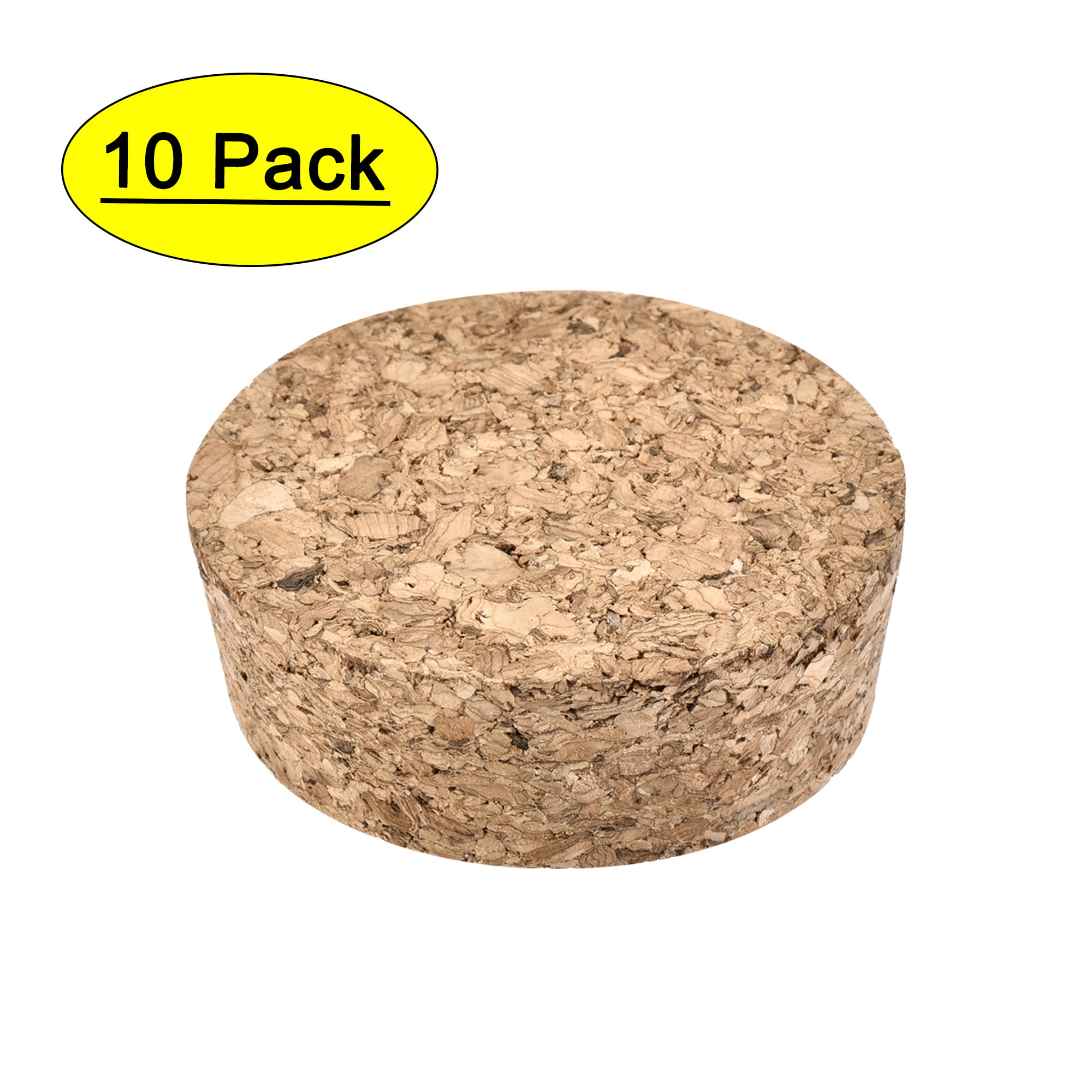 Tapered 10 CORK Push-In Round Cork Plugs, Size 2 Fits 1/2" Large End ID 