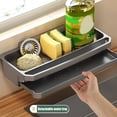 thumbnail image 3 of PRETXORVE Kitchen Faucet Rack Dishwashing Sink Sink Rack Wall Mounted Drainage Basket Steel Sponge Storage Rack, 3 of 8
