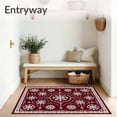 thumbnail image 3 of ODIKA 6'x9' Machine Washable Non-Slip Area Rug, Vintage Snowflake Holiday with Festive Winter Motifs High Traffic Rug, Red, 731642, 3 of 7