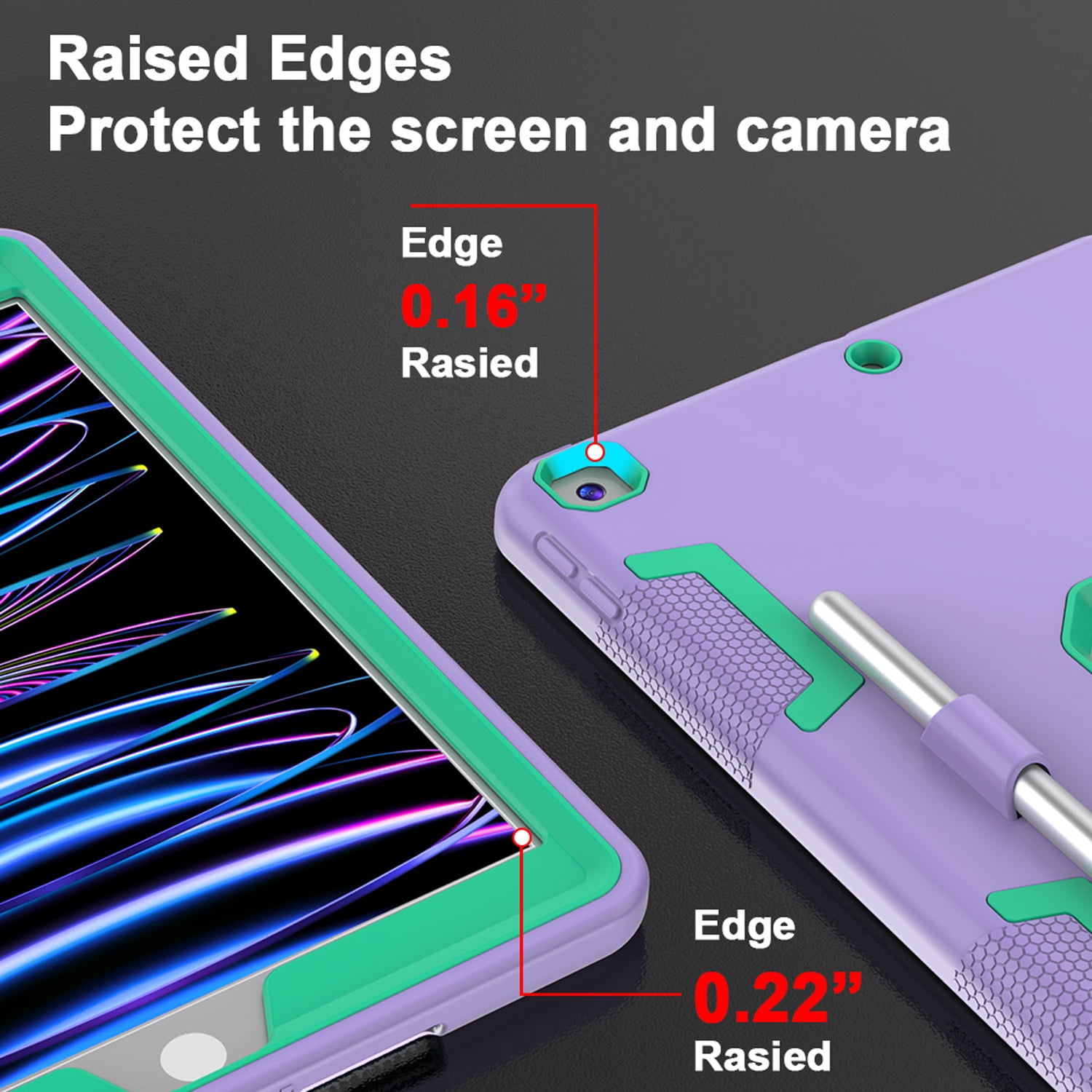 Decase Rugged Case Compatible with Apple iPad 6th/5th Gen 9.7 Inch 2018 2017,Shockproof Protective Cover with Built-in Stand & Pencil Holder,Heavy Duty Hard Cover,Purple