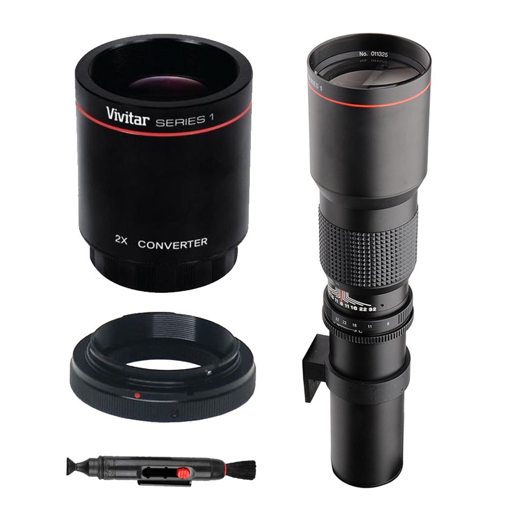 500mm f/8.0 Telephoto Preset Lens (T Mount) + T Mount 2x Multiplier
