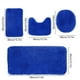 thumbnail image 3 of Juego de alfombras de baño. Fabricadas en felpa de terciopelo y espuma. Ultra absorbentes, lavables a máquina y antideslizantes para baños modernos (Azul)., 3 of 9