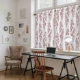 thumbnail image 5 of Red Botanical Kitchen Curtains 45 Inch Length, Pastoral Elegant Spring Floral Tiers Curtains for Bathroom Bedroom Cafe, Light Filtering Small Window Treatment Short Tiered Drapes 2 Panels 42"Wx45"L, 5 of 8