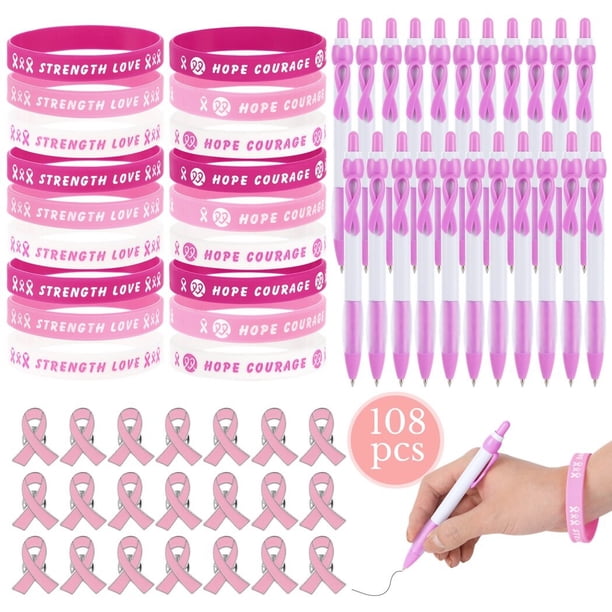 Pulseras De Silicona Concienciación Cáncer De Mama - Pack 18/36/60/100 Unidades, Cinta Rosa, Talla única