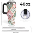 thumbnail image 2 of Large Capacity Car Cup 40 Oz Bow Flower White Goose Stainless Steel Travel Tumbler Coffee Mug Vintage Floral Cute Insulated Bottles Tumbler with Lid And Straw Leak-Proof, 2 of 6