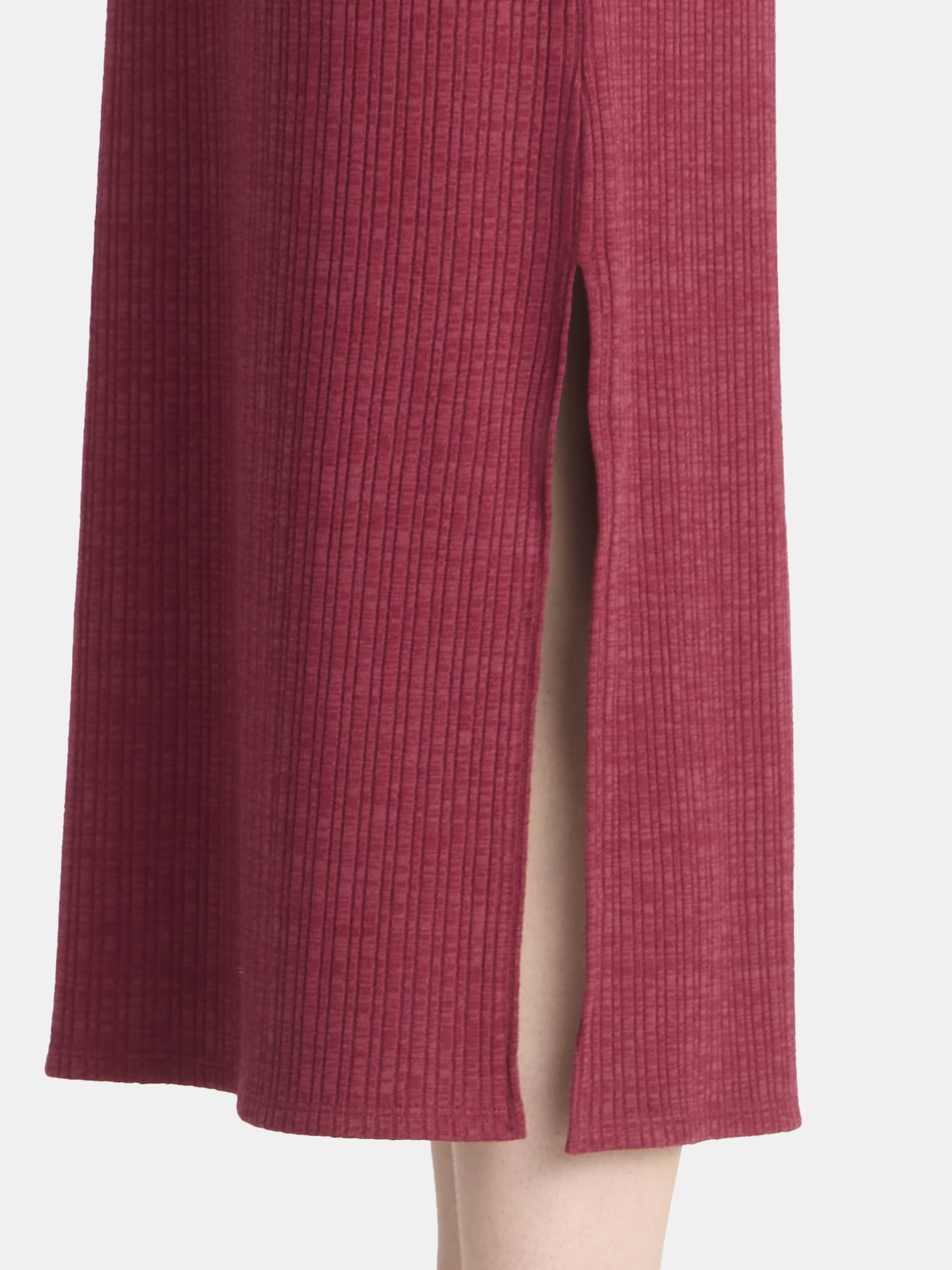 Time and Tru Women's Ribbed Column Dress with Short Sleeves, XS-XXXL