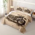 thumbnail image 3 of Manfei Retro Motocross Twin Quilt Set,Speed Games Twin Coverlet Set,Brown,2pcs, 3 of 7