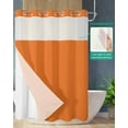 thumbnail image 2 of No Hook Shower Curtain with Snap in Liner, Orange Hotel Shower Curtains for Bathroom, Washable Shower Curtain Liner Set with Mesh Top Window, 72"x72", 2 of 6