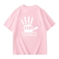 thumbnail image 4 of VNKIDY Boys Girls Kids Child TShirts Casual Letter Grapghic Crewneck Tees Short Sleeve Loose Fit Breathable Top For Daily Outdoor Activities Pink 7-8 Years, 4 of 4