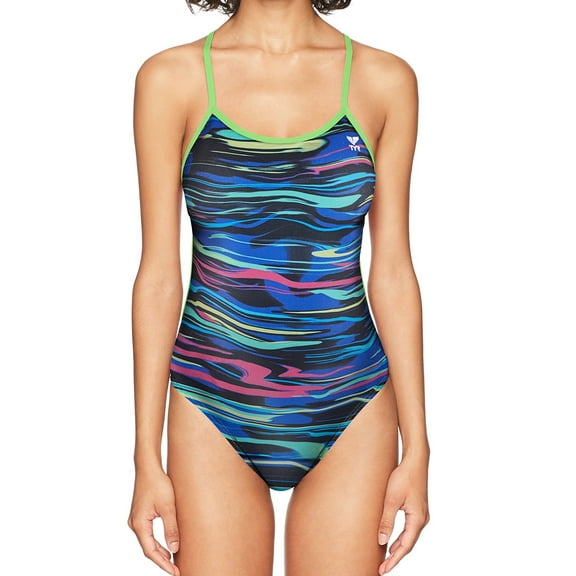 Womens Swimwear Neon Fresno Crosscut Tie-Back One Piece 26