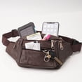 thumbnail image 3 of Men Women PU Waist Belt Bag Slim Purse Hip Pouch Hiking Camping Outdoors Travel Stylish Fanny Pack, 3 of 10
