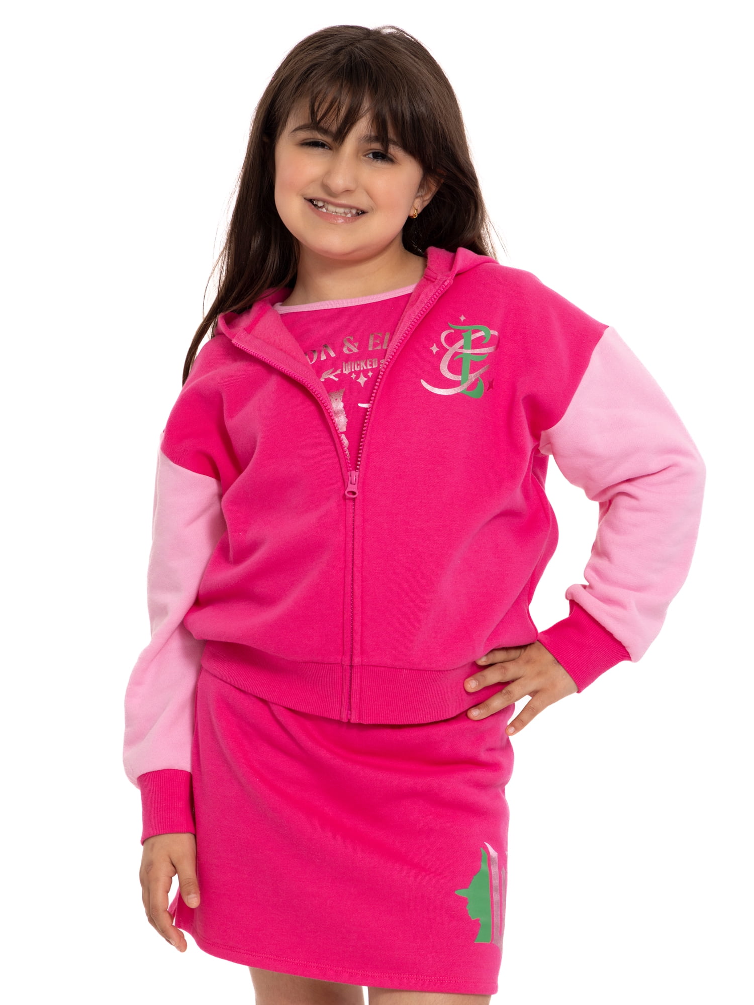 Wicked Girl's Full Zip Graphic Hooded Sweatshirt, Sizes 4-16
