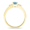 thumbnail image 3 of SZUL Women's Emerald Cut Aquamarine and Diamond Sparkle Ring in 10K Yellow Gold, 3 of 5