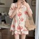 thumbnail image 5 of Pijamas de verano para mujer, cárdigan de estudiante con dibujos animados para mujer, pantalones cortos de manga corta, ropa de hogar de estilo fino, traje de dos piezas, 5 of 6