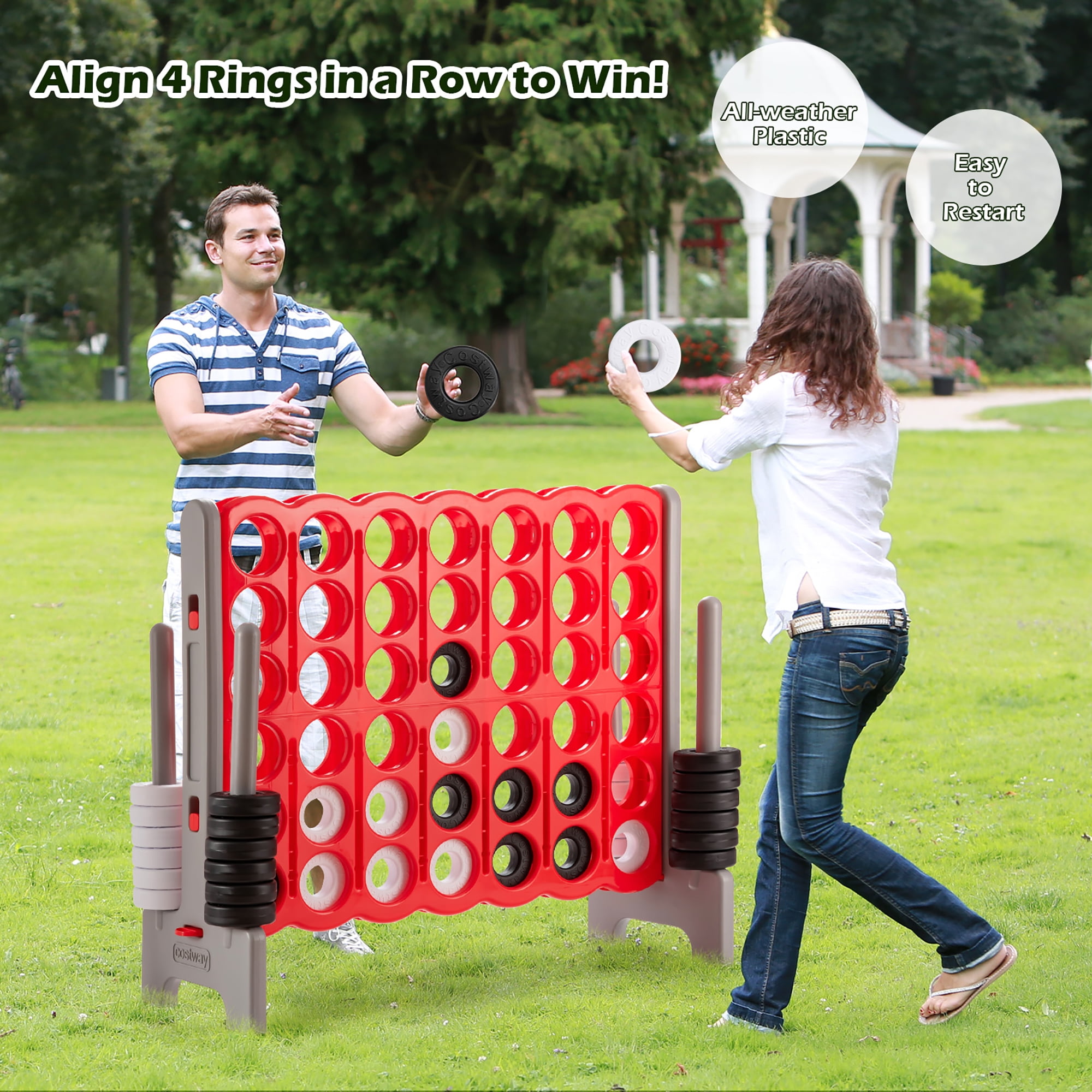 Costway Jumbo 4-to-Score 4 in A Row Game Set Outdoor Indoor Adults Kids Family Fun