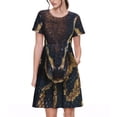 thumbnail image 1 of Vsdgher Ball Phyton Snake pour Femmes Été 2025 Décontracté Robes Midi Maxi Légères Manches Courtes Col Rond Robe de Plage, 1 of 6