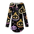Halloween Costumes Woman 2024 Pumpkin Ghost Print Tunic Long Sleeve