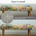 thumbnail image 4 of Jiueut Watercolor Butterfly Daisy Lavender Print Dining Bench Cover, Stain Resistant Bench Seat Protector Cover with Elastic Band Breathable Rectangle Seat Cushion Long Chair Cover for Home Hotel, 4 of 7