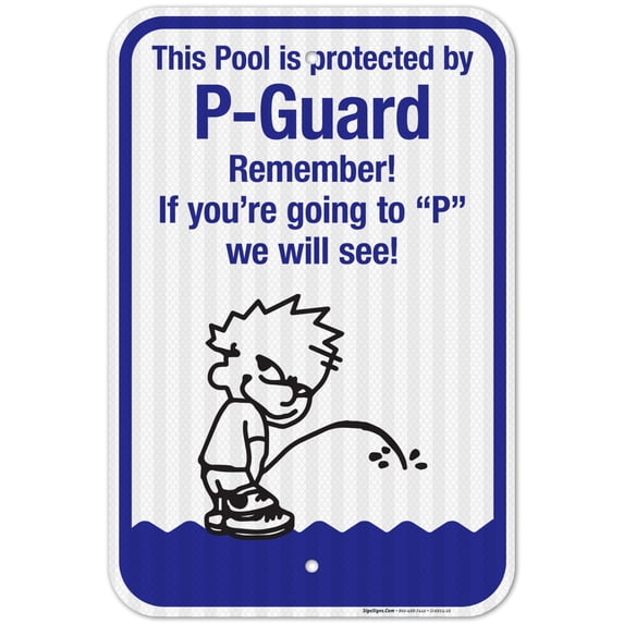 This Pool Is Protected By P-Guard Sign, Pool Sign, 12x12 Aluminum