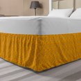 thumbnail image 1 of Floral Bed Skirt, Flower Budding Branches Leaves Earth Tones Calm Spring Illustration, Elastic Bedskirt Dust Ruffle Wrap Around for Bedding Decor, 4 Sizes, Orange and Pale Sky Blue, by Ambesonne, 1 of 2