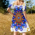 thumbnail image 3 of Blue and Orange Circles Pattern Sleeveless Dress women's summer dresses 2024 luxury woman evening dress, 3 of 6