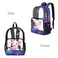 thumbnail image 2 of SEANATIVE Clear Backpack for Boys Girls Clear Backpacks Transparent Daypack with Adjustable Straps, See Through Book Bag Back to School Essentials, Axolotl Galaxy Violet, 2 of 7