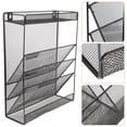 thumbnail image 5 of Estante de pared de metal, soporte de malla para archivos, revistero de oficina con ganchos, 5 of 5