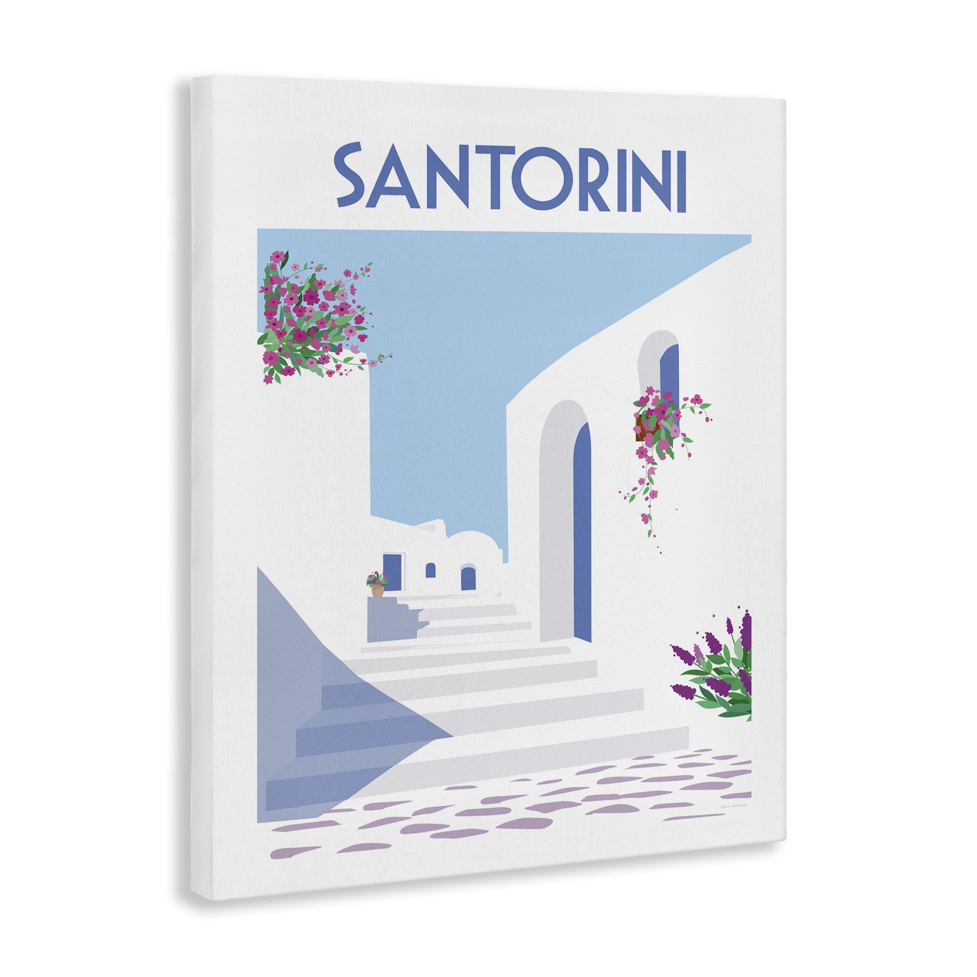 Stupell Industries Santorini White Architecture Scenic & Cityscapes Painting Wrapped Canvas Art Print Wall Art, 24 x 30