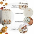 thumbnail image 5 of Thanksgiving Pumpkin Eucalyptus Shower Curtain for Bathroom, Fall Leaves Retro Linen Waterproof Shower Curtains Washable Quick Dry with Hooks Bathtub Curtains 60x72 IN, 5 of 6