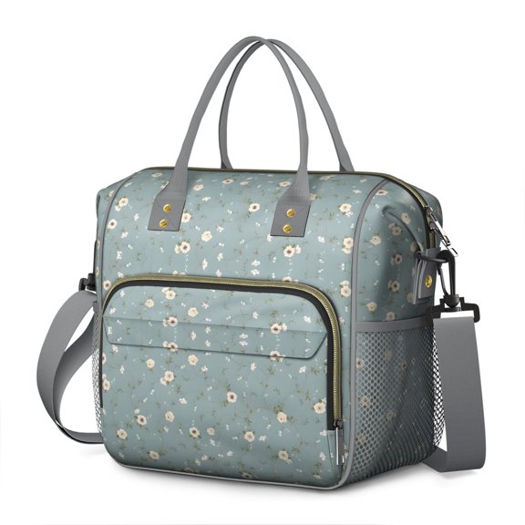 Pioneer Flower Floral Print Pattern Womens Lunch Box for Work,Insulated Large Lunch Bag for Tween and Teen,Loncheras Para Mujer,Leakproof Adult Lunch Bag for Work,Beach,Travel,Picnic,Camping