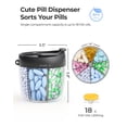 thumbnail image 2 of Dispensador de pastillas AMOOS Cute con 7 compartimentos sin BPA negro, 2 of 6
