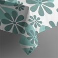 thumbnail image 5 of Teal Daisy Flower Pattern Square Tablecloth,Waterproof Square Table Cover,Wipeable Spillproof Washable Table Cover for Home Kitchen Party Decor 52"x52"(132x132cm), 5 of 6